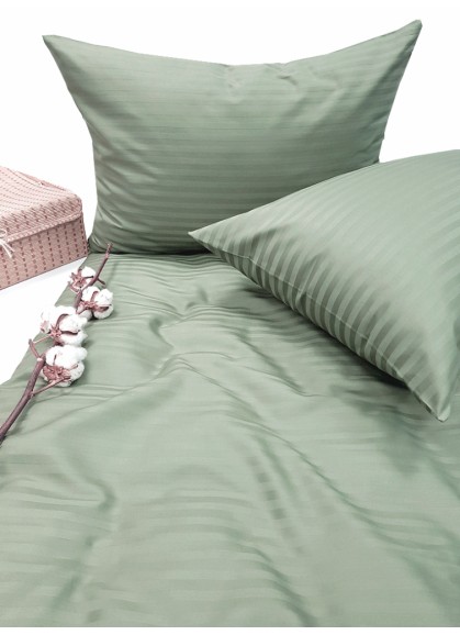 Satīna segas pārvalks  STRIPE SATIN LIGHT GREEN