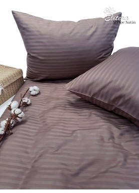 Satīna gultas veļas komplekts STRIPE SATIN TITANIUM GREY