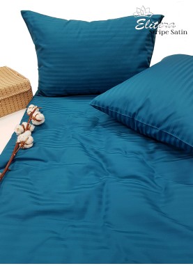 Satīna gultas veļas komplekts STRIPE SATIN LYONS BLUE