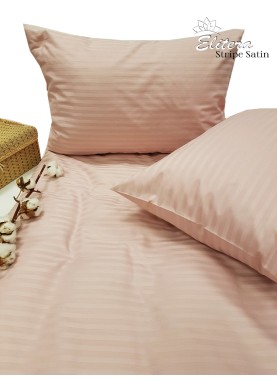 Satīna gultas veļas komplekts STRIPE SATIN ALMOND