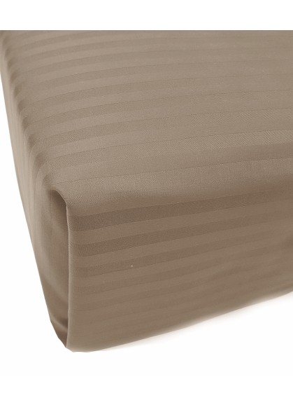 Satīna gultas veļas komplekts STRIPE SATIN TAUPE