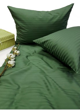 Satīna segas pārvalks STRIPE SATIN PINE GREEN