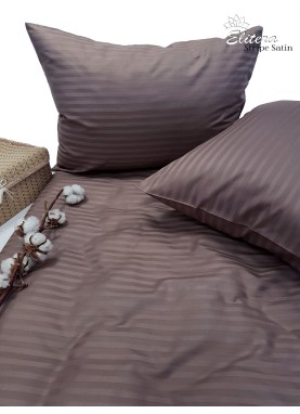 Satīna gultas veļas komplekts STRIPE SATIN TITANIUM GREY
