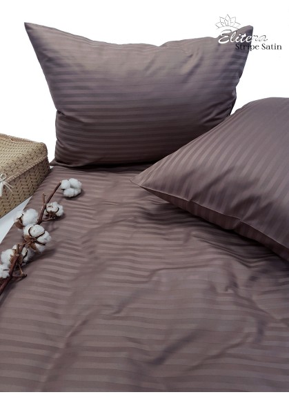 Satīna gultas veļas komplekts STRIPE SATIN TITANIUM GREY