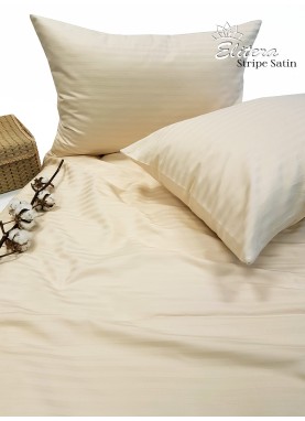 Satīna gultas veļas komplekts STRIPE SATIN CREAM
