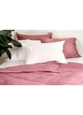 Satīna gultas veļas komplekts STRIPE SATIN ROSEWOOD