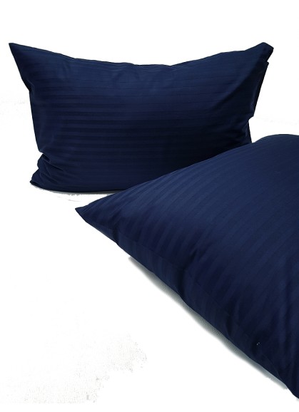 Satīna gultas veļas komplekts STRIPE SATIN DARK BLUE
