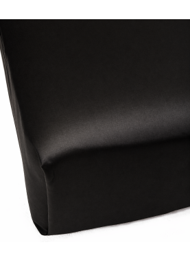 Vienkrāsains satīna palags ar gumiju Soft BLACK