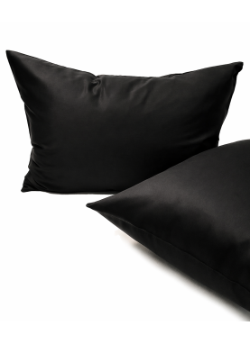 Vienkrāsaina satīna spilvendrāna Soft BLACK