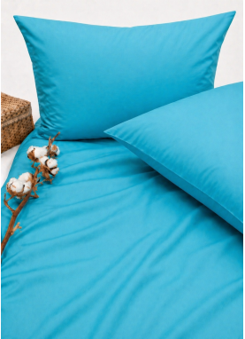Vienkrāsains satīna gultas veļas komplekts Soft AQUA