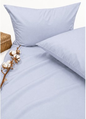 Vienkrāsaina satīna spilvendrāna Soft BLUE FOG