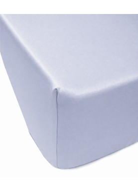 Vienkrāsains satīna palags ar gumiju Soft BLUE FOG