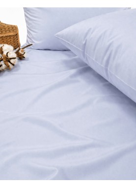 Vienkrāsains satīna palags Soft BLUE FOG