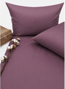 Vienkrāsains satīna gultas veļas komplekts Soft PLUM