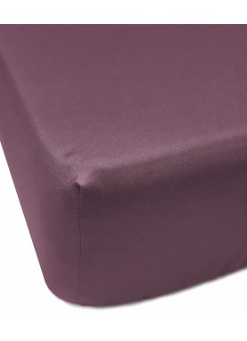 Vienkrāsains satīna palags ar gumiju Soft PLUM