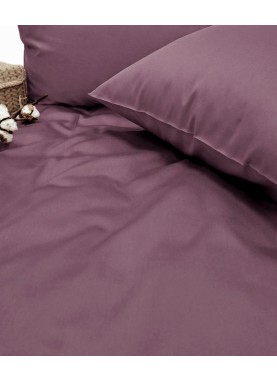 Vienkrāsains satīna gultas veļas komplekts Soft PLUM