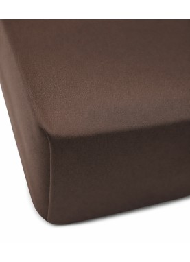 Vienkrāsains satīna palags ar gumiju Soft COFFEE