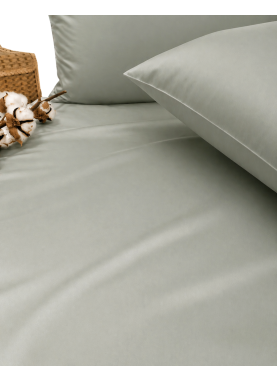 Vienkrāsains satīna palags Soft ASH GREEN