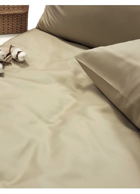 Vienkrāsains satīna gultas veļas komplekts PREMIUM OLIVE