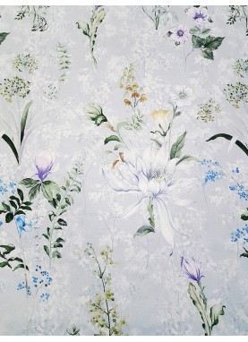 Kokvilnas palags ar gumiju Daily FLORA l.blue