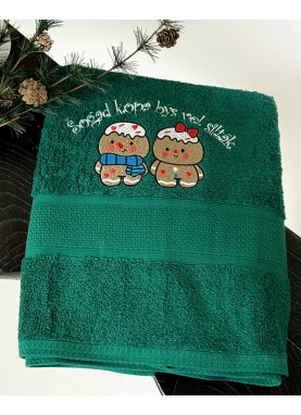 Liels frotē dvielis ar Ziemassvētku izšuvumu – Dāvanu dvielis ar novēlējumu | Y