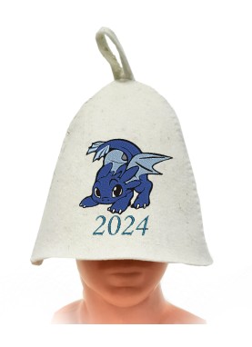2024.gada simbola izšuvums uz pirts cepures [PŪKIS AR GADU]