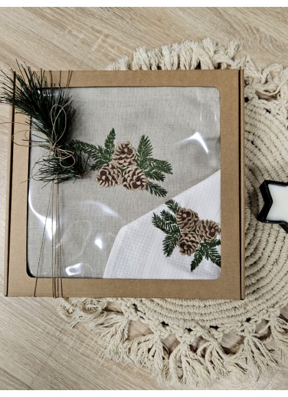 Dāvanu komplekts: lina priekšauts un virtives dvielis ČIEKURI Dāvanu komplekts: lina priekšauts un virtives dvielis ČIEKURI