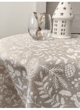 Ziemassvētku lina galdauts – dabīgs 100% lins, svētku galda dekoram