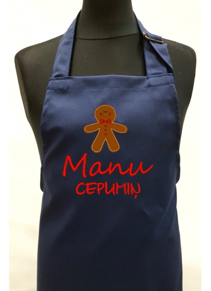 Ziemassvētku izšuvums uz bērnu priekšauta MANU CEPUMIŅ [ZS94]