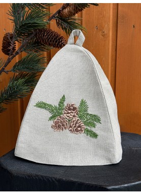 Lina pirts cepure Classik ar izšuvumu, Ziemassvētku dāvana | ZS101 Lina pirts cepure Classik ar izšuvumu, Ziemassvētku dāvana | ZS101
