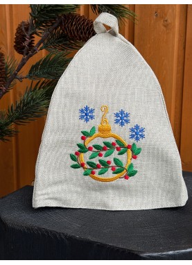 Lina pirts cepure Classik ar izšuvumu, Ziemassvētku dāvana | NG18 Lina pirts cepure Classik ar izšuvumu, Ziemassvētku dāvana | NG18
