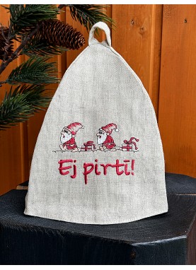 Lina pirts cepure Classik ar izšuvumu, Ziemassvētku dāvana | ZS89 Lina pirts cepure Classik ar izšuvumu, Ziemassvētku dāvana | ZS89