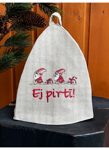 Lina pirts cepure Classik ar izšuvumu, Ziemassvētku dāvana | ZS89