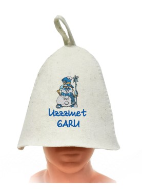 Pirts cepure ar izšuvumu, Ziemassvētku dāvana pirtsmīļiem | ZS90	