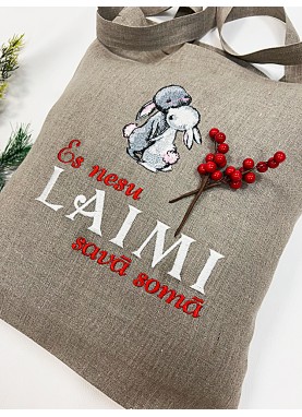Lina šopperis ar Ziemassvētku izšuvumu – ideāla dāvana Ziemassvētkos