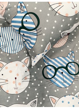 Bērnu gultas veļas komplekts CATS grey