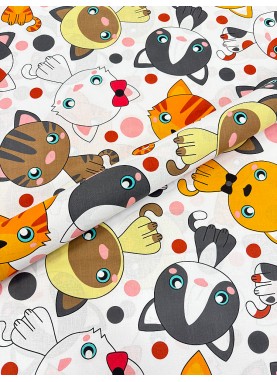 Bērnu kokvilnas palags MULTI CATS
