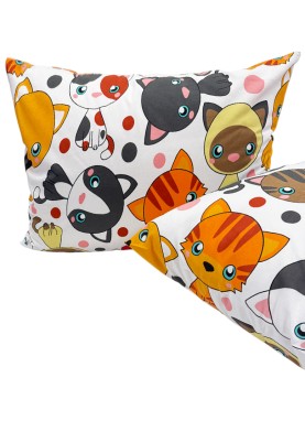 Bērnu kokvilnas spilvendrāna MULTI CATS