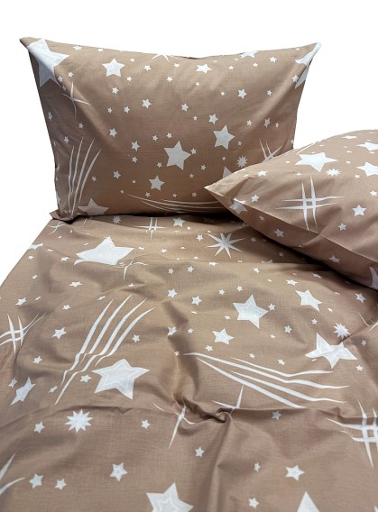 Bērnu kokvilnas segas pārvalks BEIGE STARS 10-0174