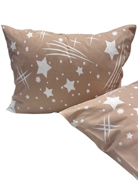 Kokvilnas spilvendrāna BEIGE STARS 10-0174