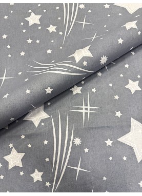 Bērnu kokvilnas segas pārvalks GREY STARS 