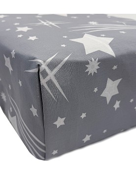 Kokvilnas palags ar gumiju GREY STARS 10 0174 