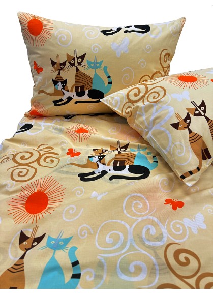 Kokvilnas segas pārvalks EGIPT CATS