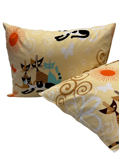 Bērnu kokvilnas spilvendrāna EGIPT CATS