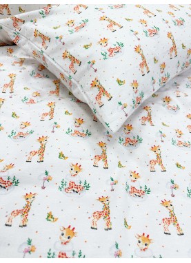 Bērnu flaneļa gultas veļas komplekts GIRAFFE