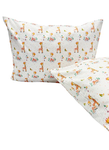 Bērnu flaneļa gultas veļas komplekts GIRAFFE