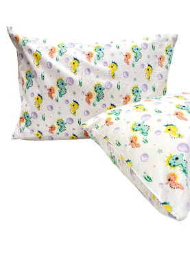 Bērnu flaneļa spilvendrāna SEAHORSE