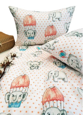 Bērnu gultas veļas komplekts ELEPHANTS