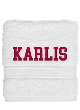 Personalizētais izšuvums uz dvieļa 
