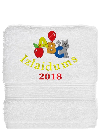 Izšuvums uz dvieļa ABC [D204]